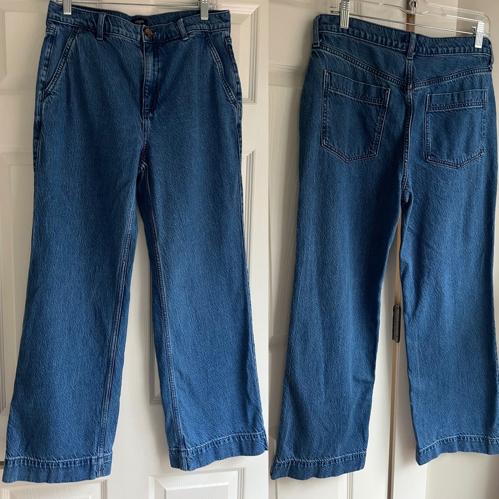 J. Crew Wide Leg Jeans Drapey Jean Trousers Size‎ 29